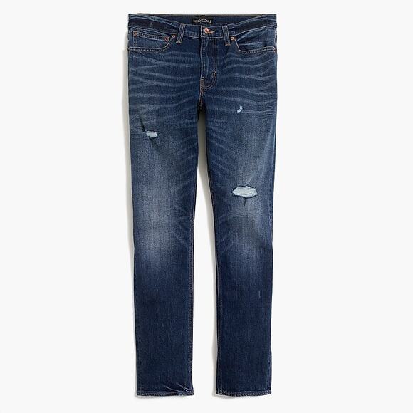 J. Crew Slim-Fit Flex Jeans Destroyed Medium Wash Men's 38x32 NEW - Picture 1 of 10